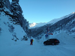 Beautiful snowy scene, on the way from Obergurgl to Solden. 