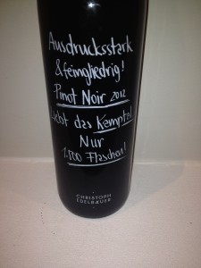 Austrian Pinot Noir, Christopher Edelbauer