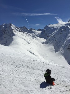 A snow walk at the top of the Hohe Mut Alm, Obergurgl